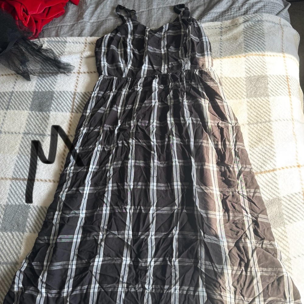 Black and White Plaid Maxi Dress